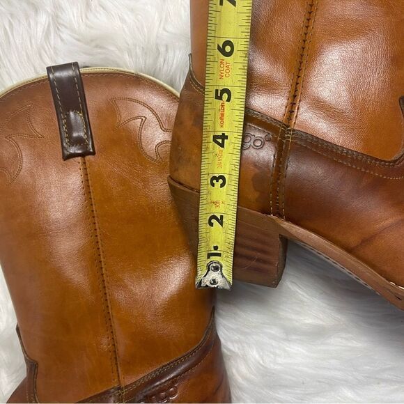 Vintage Dingo leather tan western cowboy Boots stitch accents SZ 10.5D main image 14